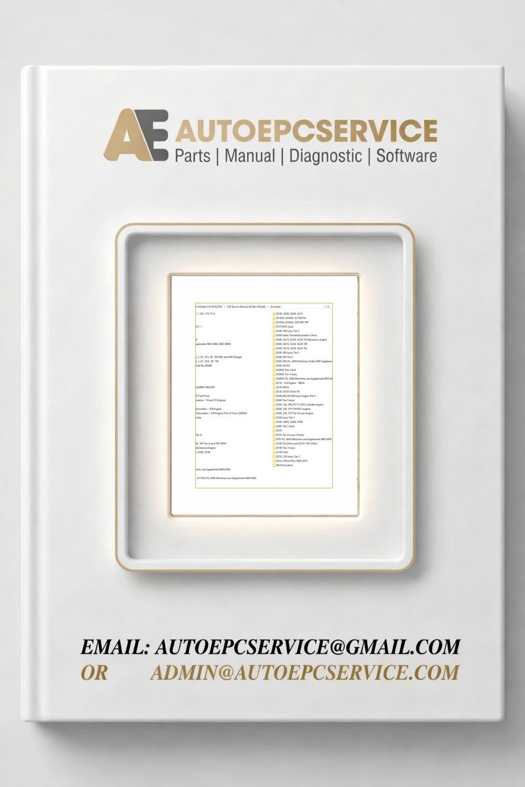 JCB Excavators and Mini Excavator Service Manual New Models Updated 2018 DVD Download
