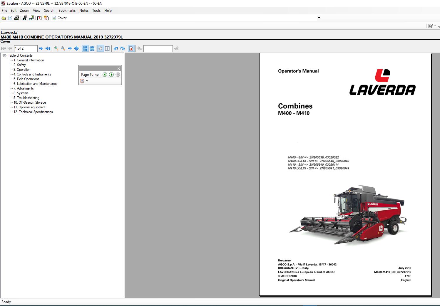 Laverda Au Ag 052019 Part Book Workshop Service Manuals4