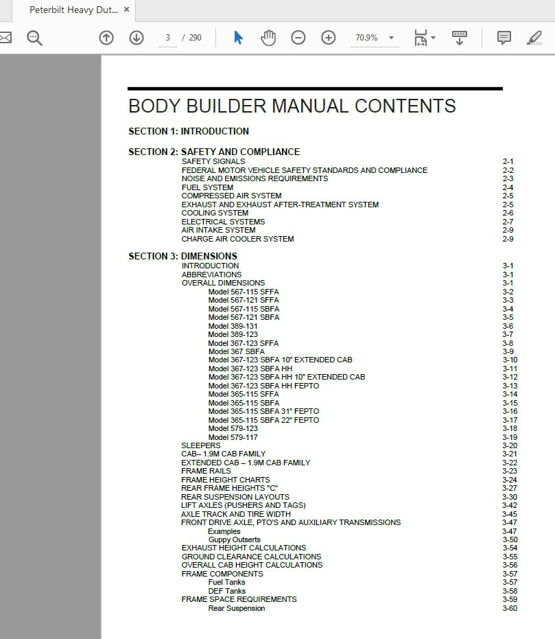 Peterbilt Heavy Duty Body Builder Manual 2017 2